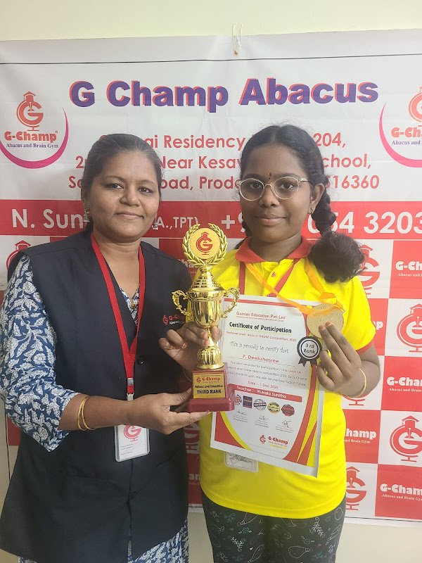 G-Champ Abacus, Proddatur — student achievement 1