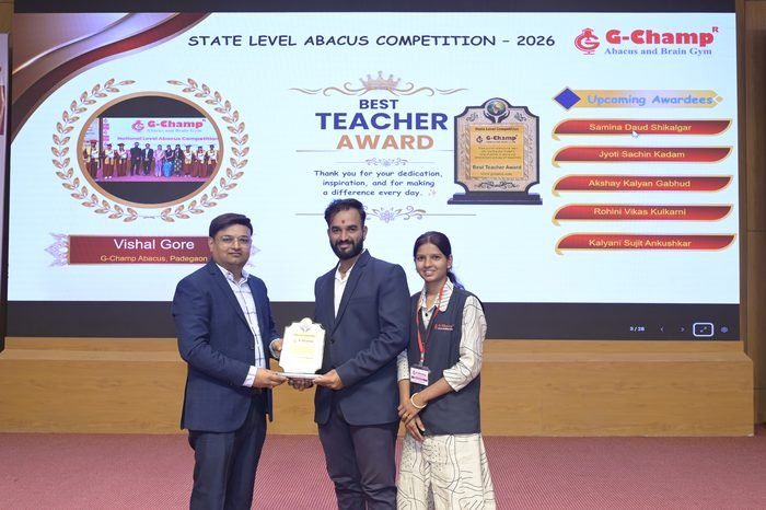 VISHAL GORE — Best Teacher at the G-Champ State Level Abacus Competition 2026