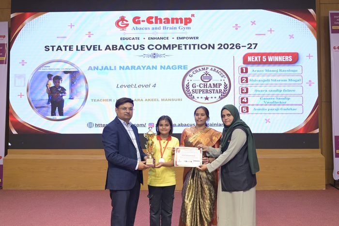 Anjali Narayan Nagre — G-Champ Super Star, Level 4, at the G-Champ State Level Abacus Competition 2026