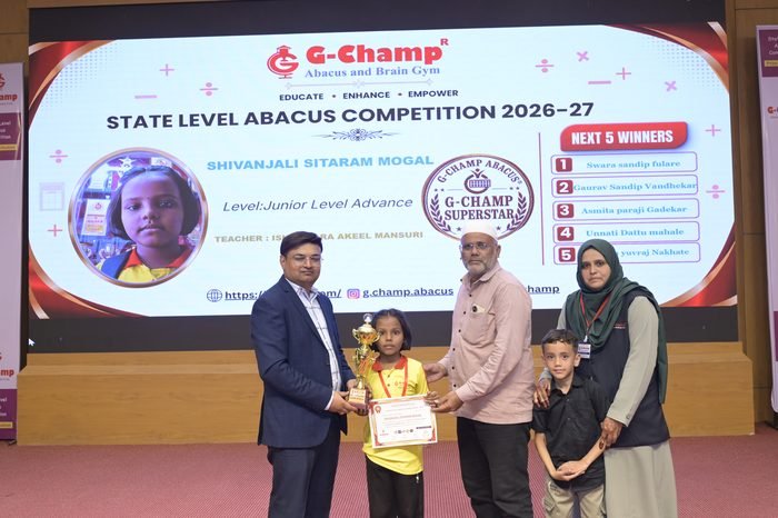Shivanjali Sitaram Mogal — G-Champ Super Star, Junior Level Advance, at the G-Champ State Level Abacus Competition 2026