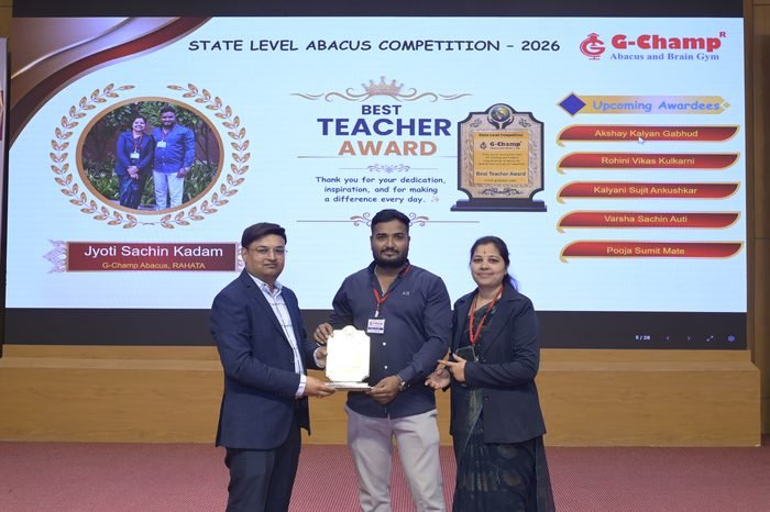Jyoti Sachin Kadam — Best Teacher at the G-Champ State Level Abacus Competition 2026