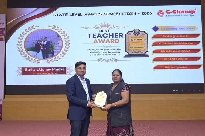 SARITA UDDHAV MADKE — Best Teacher at the G-Champ State Level Abacus Competition 2026
