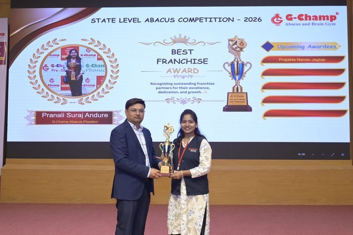 Pranali Suraj Andure — Best Franchise at the G-Champ State Level Abacus Competition 2026