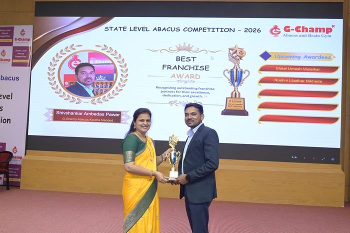 Shivshankar Ambadas Pawar — Best Franchise at the G-Champ State Level Abacus Competition 2026