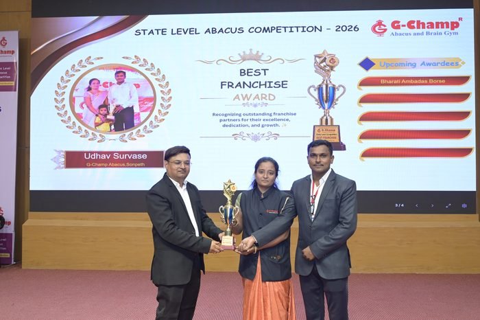 Udhav survase — Best Franchise at the G-Champ State Level Abacus Competition 2026