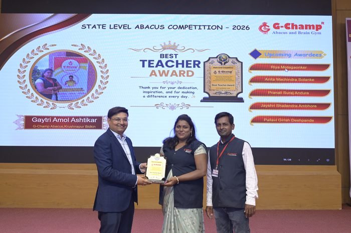 Gaytri Amol Ashtikar — Best Teacher at the G-Champ State Level Abacus Competition 2026