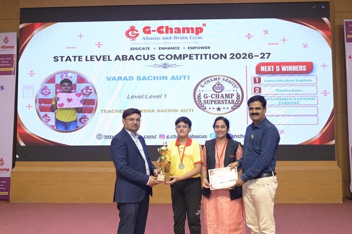 VARAD SACHIN AUTI — G-Champ Super Star, Level 1, at the G-Champ State Level Abacus Competition 2026