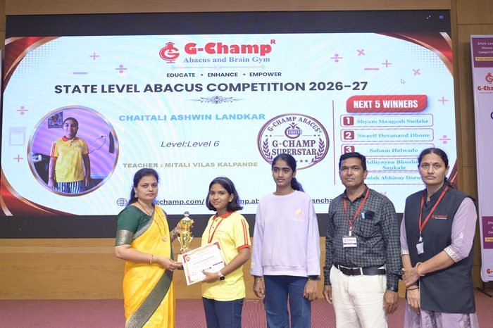 Chaitali Ashwin Landkar — G-Champ Super Star, Level 6, at the G-Champ State Level Abacus Competition 2026