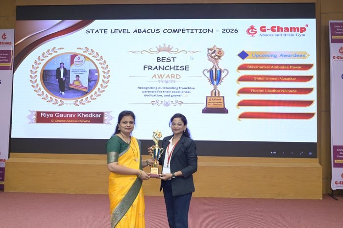 RIYA GAURAV KHEDKAR — Best Franchise at the G-Champ State Level Abacus Competition 2026