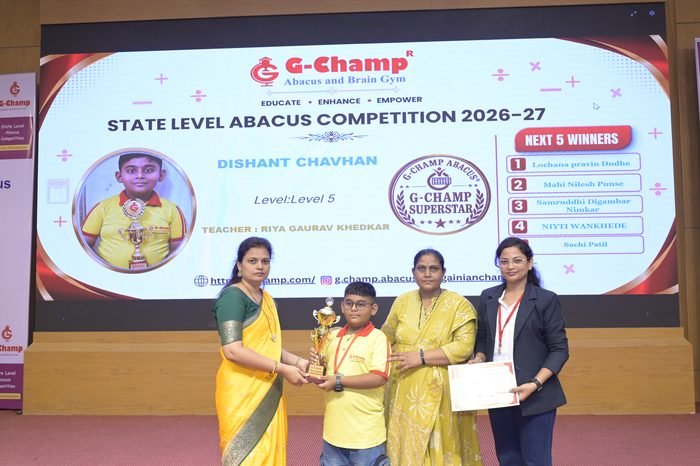 Dishant Chavhan — G-Champ Super Star, Level 5, at the G-Champ State Level Abacus Competition 2026