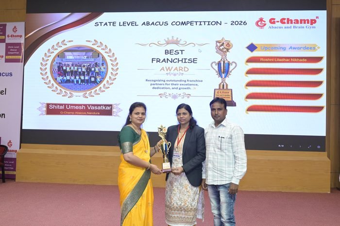 Shital Umesh Vasatkar — Best Franchise at the G-Champ State Level Abacus Competition 2026