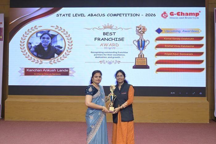 Kanchan Ankush Lande — Best Franchise at the G-Champ State Level Abacus Competition 2026