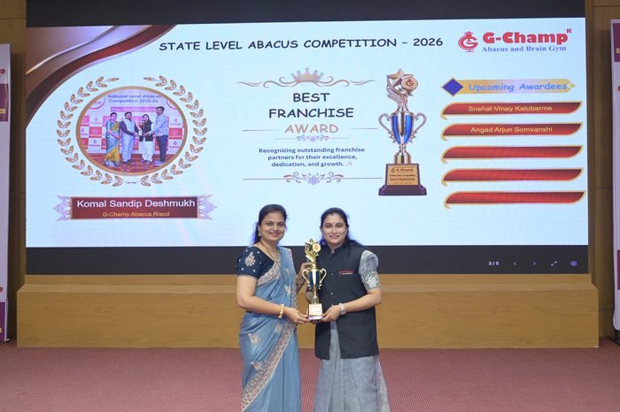 Komal Sandip Deshmukh — Best Franchise at the G-Champ State Level Abacus Competition 2026