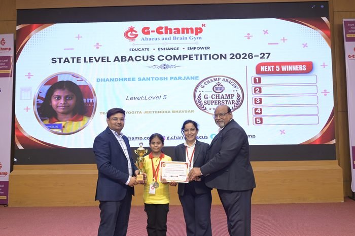 DHANDHREE SANTOSH PARJANE — G-Champ Super Star, Level 5, at the G-Champ State Level Abacus Competition 2026