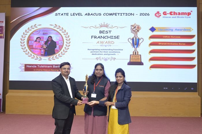 Nanda Tulshiram Barthare — Best Franchise at the G-Champ State Level Abacus Competition 2026
