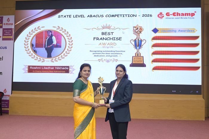 Roshni liladhar Nikhade — Best Franchise at the G-Champ State Level Abacus Competition 2026