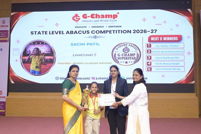 Sachi Patil — G-Champ Super Star, Level 2, at the G-Champ State Level Abacus Competition 2026
