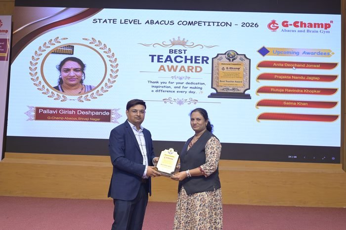 Pallavi Girish Deshpande — Best Teacher at the G-Champ State Level Abacus Competition 2026