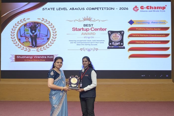 Shubhangi Virendra koli — Best Startup Award at the G-Champ State Level Abacus Competition 2026