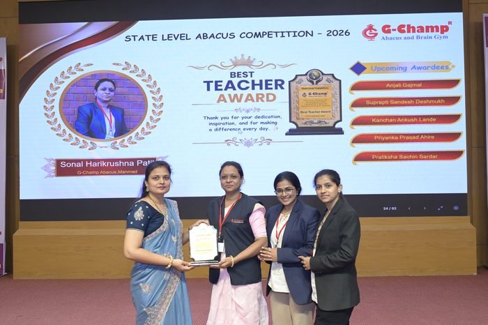 Sonal Harikrushna Patil — Best Teacher at the G-Champ State Level Abacus Competition 2026