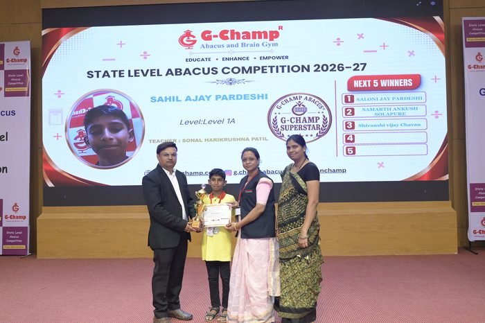 SAHIL AJAY PARDESHI — G-Champ Super Star, Level 1A, at the G-Champ State Level Abacus Competition 2026