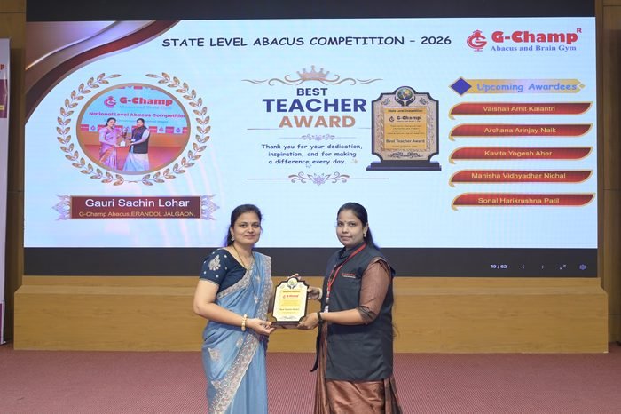 GAURI SACHIN LOHAR — Best Teacher at the G-Champ State Level Abacus Competition 2026
