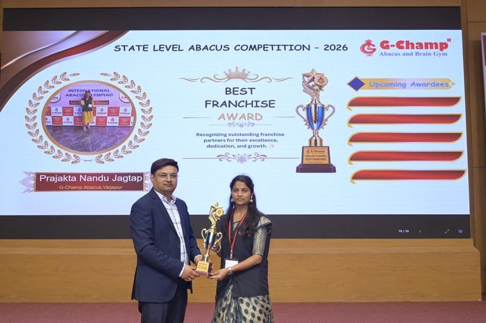Prajakta nandu jagtap — Best Franchise at the G-Champ State Level Abacus Competition 2026