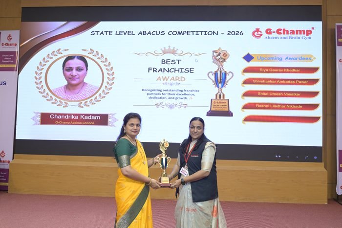 Chandrika kadam — Best Franchise at the G-Champ State Level Abacus Competition 2026