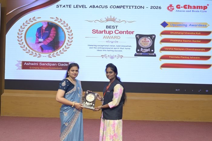 Ashwini Sandipan Gade — Best Startup Award at the G-Champ State Level Abacus Competition 2026