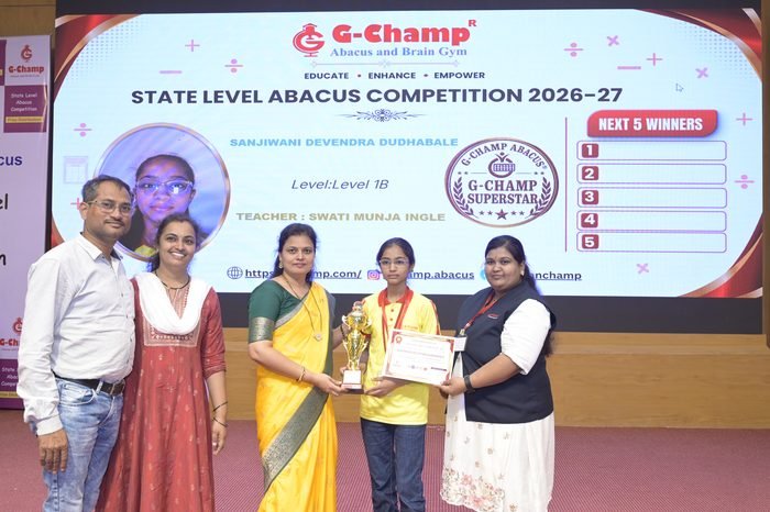 SANJIWANI DEVENDRA DUDHABALE — G-Champ Super Star, Level 1B, at the G-Champ State Level Abacus Competition 2026