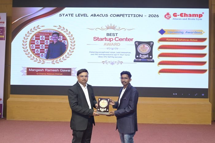 Mangesh Ramesh Gawai — Best Startup Award at the G-Champ State Level Abacus Competition 2026